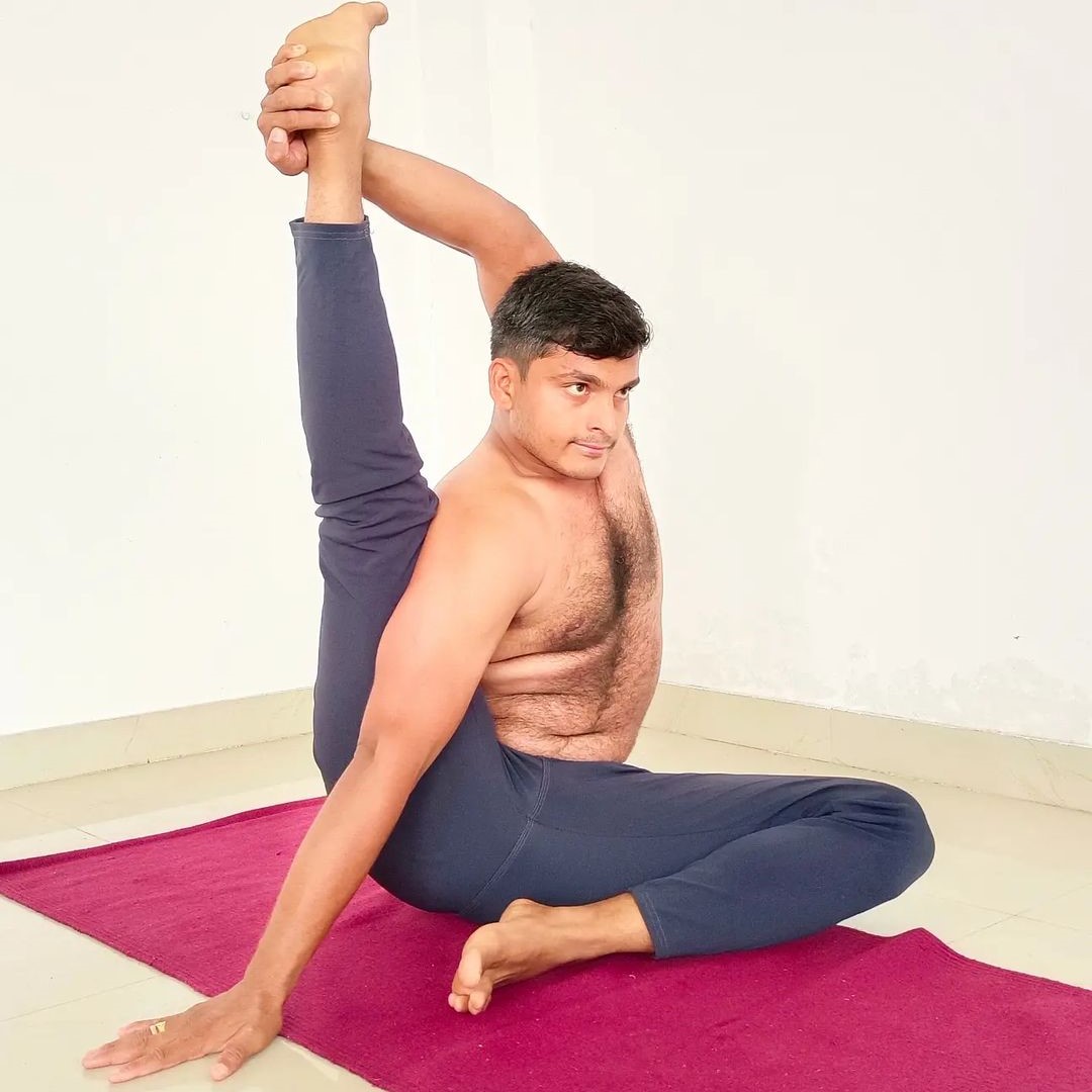 Mukesh practicing traditional yoga